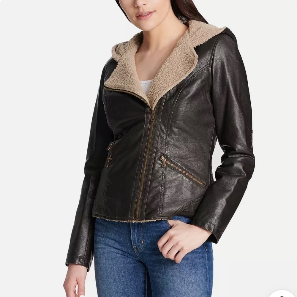Levi’s Sherpa lined leather bomber jacket